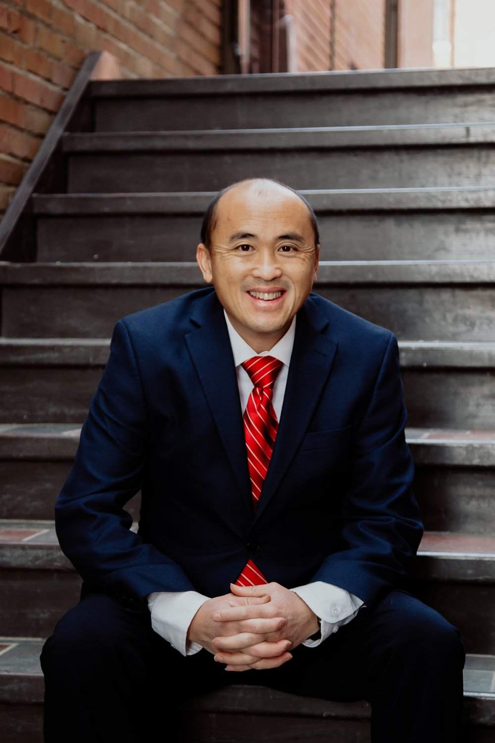 Yauo Yang, City Hall steps, Wausau